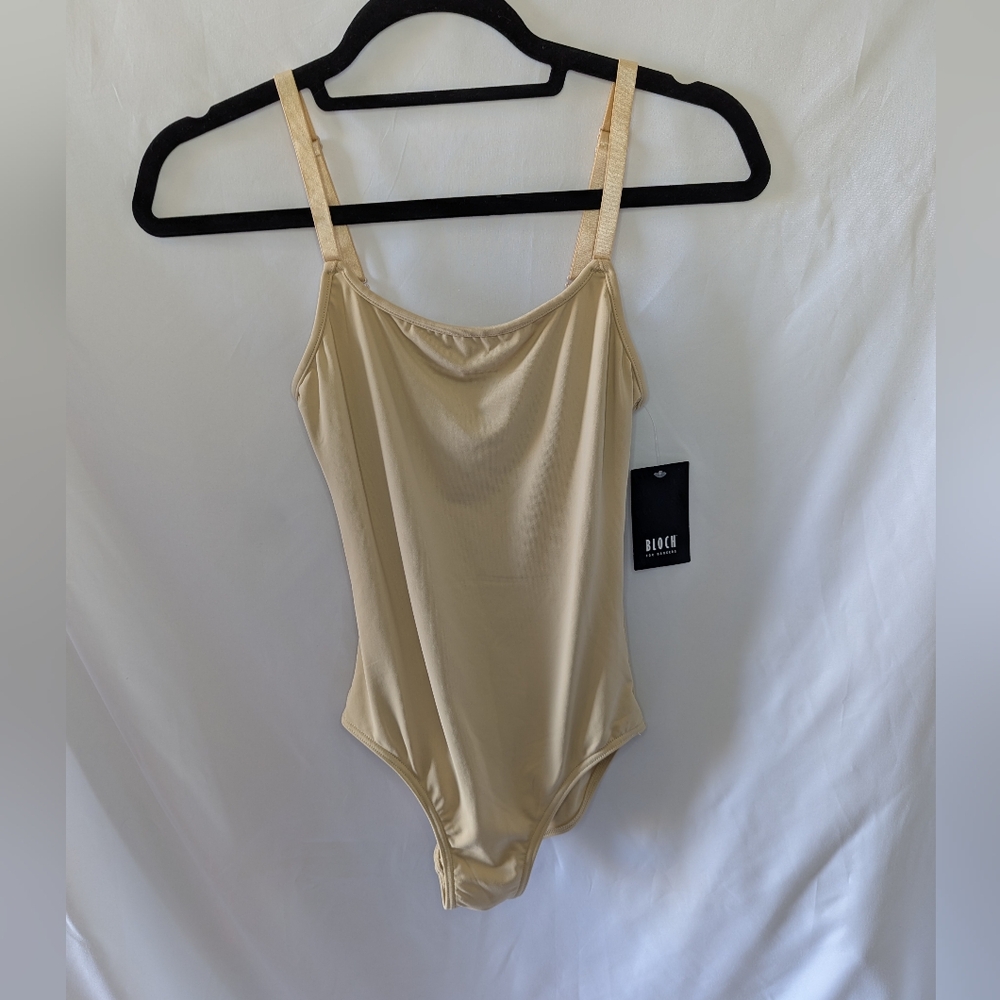 Bloch Zena Support Bra Adjustable Strap Leotard Sand Women Medium NWT